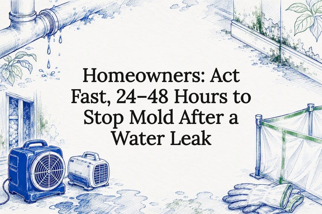 Homeowners: Act Fast, 24–48 Hours to Stop Mold After a Water Leak
